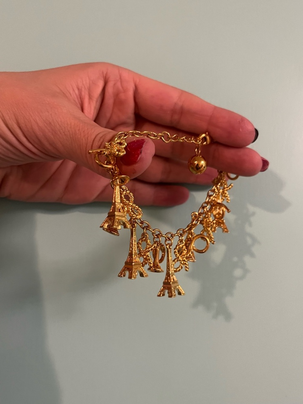 kate spade Gold Eiffel Tower Charm Bracelet with Parisian Charms